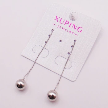 Сережки довгі медичний сплав родій Xuping 75х7 мм 51357