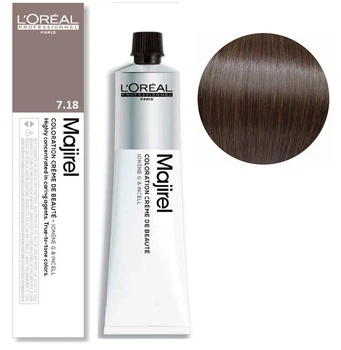 Фарба для волосся стійка L'Oreal Professionnel Majirel 7/18 блондин попелястий мокко 60 мл