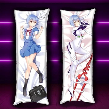 Дакимакура 180х60 см Рей Аянами Ева Евангелион Neon Genesis Evangelion Подушка с наволочкой двухсторонняя (0161253)