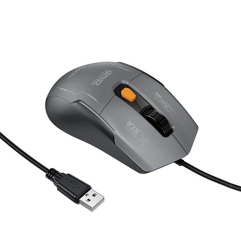 Миша дротова Hoco GM52 Reddy дротова USB 800–12800 DPI 1.6 м з RGB-підсвічуванням для ПК та ноутбука Сірий