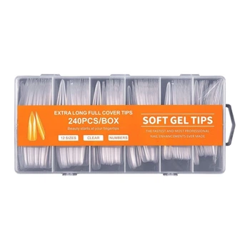 Гелевые типсы прозрачные Soft Gel Tips Orange, 240 шт
