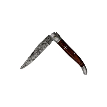 Нож складной 21.5 см Laguiole HERIT FOLD KNIFE рисунок Дамаск, рукоять коричневая дерево пакка, подарочная коробка (40271026)