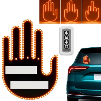 Підсвітка автомобільна LED-долоня на заднє скло + пульт, Hand Light / Світлодіодна рука з жестами на авто