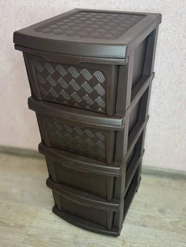 Пластиковий R-plastic комод Компакт із суцільнолитими ящиками на 4 яруси R-plastic коричневого кольору
