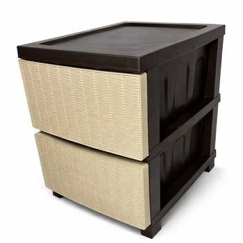 Комод R-plastic пластиковый R-Plastic Ротанг на 2 ящика коричнево-бежевый