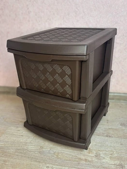 Пластиковий R-plastic комод Компакт із суцільнолитими ящиками на 2 яруси R-plastic коричневого кольору