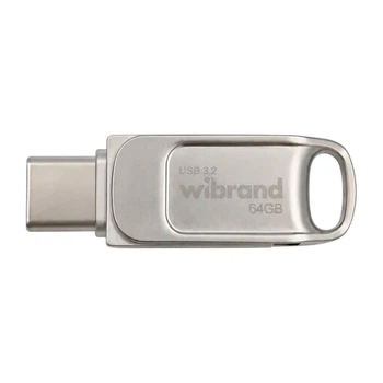 USB флеш накопитель Wibrand 64GB Bee Silver USB 3.2/Type-C (WI3.2TC/BE64TC039S)