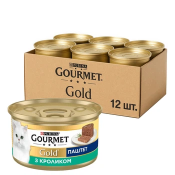 Вологий корм для котів Purina Gourmet Gold Паштет із кроликом 12х85 г
