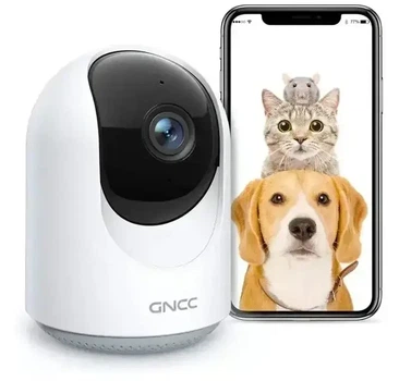 Розумна Wi-Fi камера GNCC Indoor Cam 2K HDR для дому з нічним баченням та датчиком руху
