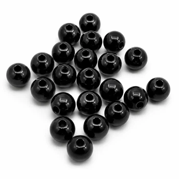 Намистини пластикові кульки чорні 10 мм 25 г (black-25g/10мм)