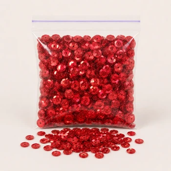 Паєтки круглі 6 мм 10 г червоні (ПП-6/red)