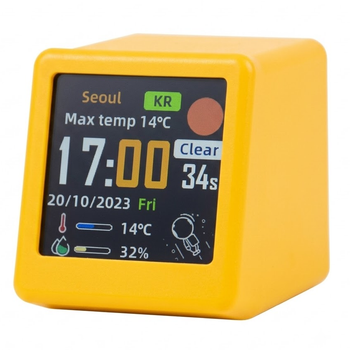 Часы-метеостанция GeekMagic SmallTV-Ultra с IPS-дисплеем и Wi-Fi Yellow (3_08634)