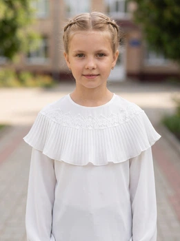 Блуза шкільна 070830 Mevis біла розмір 140