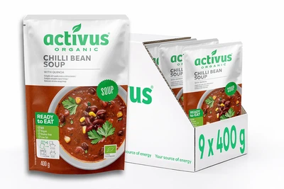 Упаковка суп фасолевий гострий ACTIVUS Органічний 9х400 г.(C-02-001-U-pak)