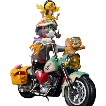 Фигурка 52TOYS «Том и Джерри» ретро на мотоцикле, подарочная