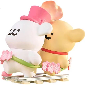 MINISO Лінійний малюнок собаки Романтична серія "Цвітіння вишні" Сліпа коробка Фігурка, іграшка-декор, подарунок на день народження для жінок, одна коробка