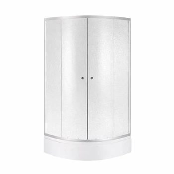 Lidz Latwa SC80x80.SAT.MID.FR Душевая кабина полукруглая, стекло Frost 4 мм + Lidz Душевой поддон KAPIELKA ST80x80x26, с панелью