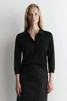 Джемпер поло жіночий COS merino wool polo jumper 1310488001 M Чорний
