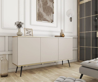 Комод Perfect Home Оро/Oro K160 3-дверний з чорними ніжками Бежевий