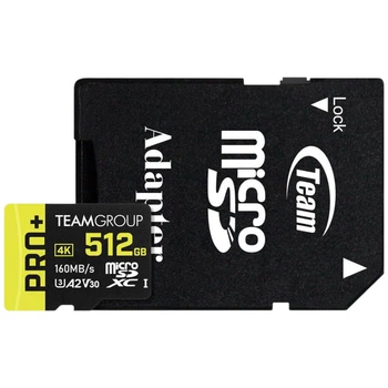 Карта памяти Team Pro+ MicroSDXC UHS-I/U3, 256 Гб. - 585251