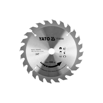 Диск пиляльний победітовий Yato по дереву 165x16x2.2x1.5 мм (24 зубці) R.P.M до 9500 об/хв (YT-60590)
