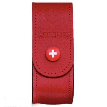 Поясной чехол Victorinox (91 мм, 2-4 слоя, красный, натуральная кожа)