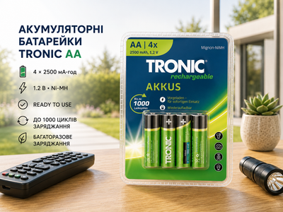 Акумуляторні батареї TRONIC Ni-MH HR6 АА 4шт 2500 mAh (PS-202501)
