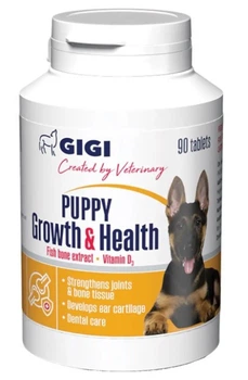 Витаминно-минеральный комплекс Gigi Puppy Growth & Health для укрепления костной и хрящевой ткани у щенков, 90 таб.