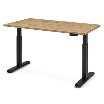 Стіл Space 2 електричним регулюванням висоти Ferrum-decor 75x135x67 Чорний метал ДСП Дуб Артізан 16 мм (SPACE2015)
