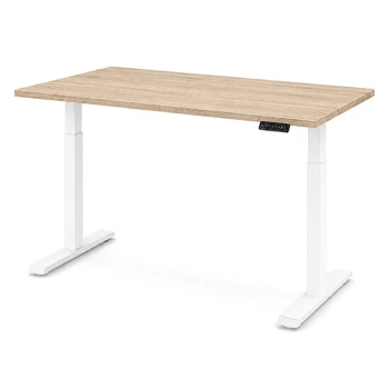 Стіл Space 2 електричним регулюванням висоти Ferrum-decor 75x120x67 Білий метал ДСП Дуб Сонома 16 мм (SPACE2041)