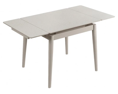 Стол обеденный раскладной AVENTO CERAMIC 80(130)*80 белый / кашемир Intarsio
