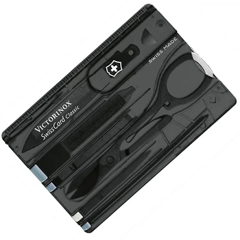 Набор мультитул Victorinox Swisscard Чёрный прозрачный 10 функций 82х54х4мм 0.7133.T3