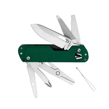 Мультитул Leatherman Free T4, 12 функций, карманный, сталь 420HC, вес 122 г, цвет Evergreen