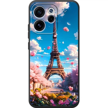 Силиконовый Чехол с Картинкой для OPPO Reno 15 F Принт (Париж, Эйфелева Башня) (71278-ysm035)