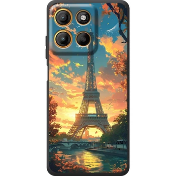 Силиконовый Чехол с Картинкой для Motorola G17 Power Принт (Париж, Эйфелева Башня) (71904-ysm037)