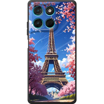 Силиконовый Чехол с Картинкой для Motorola G77 Принт (Париж, Эйфелева Башня) (72488-ysm036)