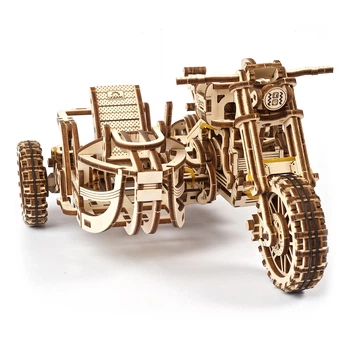 Механический 3D пазл Ukrainian Gears Мотоцикл Scramber с коляской, 70137