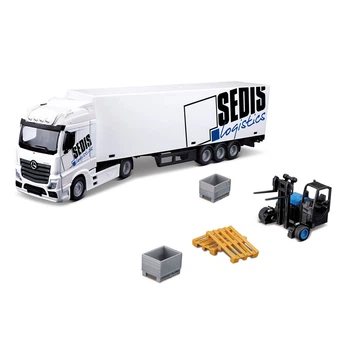 Ігровий набір Bburago Фура Mercedes-Benz Actros з навантажувачем 1:43