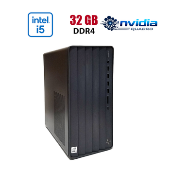 Рабочая станция HP Envy TE01-1214 Tower / Intel Core i5-10400 (6 (12) ядер по 2.9 - 4.3 GHz) / 32 GB DDR4 / 256 GB SSD NVMe / nVidia Quadro M2000, 4 GB GDDR5, 128-bit / Win 10 Lic б/у