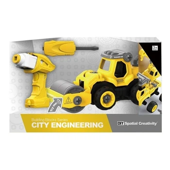 Конструктор DIY Spatial Creativity Каток с электродвигателем 33 эл ,CJ-1365033