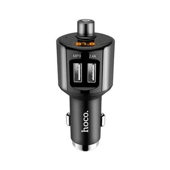 Зарядний пристрій Hoco E19 Smart 2.4 A with wireless FM transmitter Metal сірий
