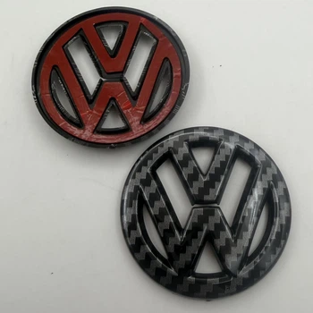 Наклейка накладка на штаный знак руль подушку безопасности VW Volkswagen Фольксваген черный карбон 50 мм