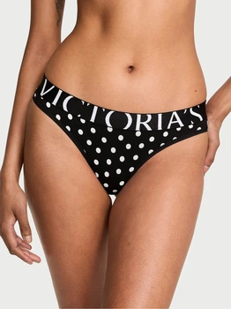 Трусики-танга жіночі бавовняні Victoria's Secret 798143156 S Чорні (1161858848)