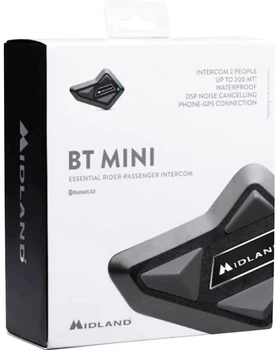 Interkom motocyklowy Midland BT Mini Single z Bluetooth i zasięgiem 500 m Czarny (BT MINI SINGLE)