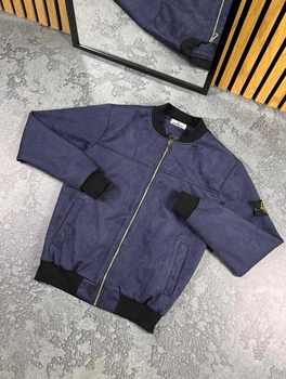 Мужской демисезонный бомбер Stone Island M синий (SI0051B)