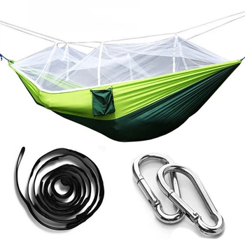 Туристический гамак до 200 кг с москитной сеткой HAMMOCK NET, Зеленый