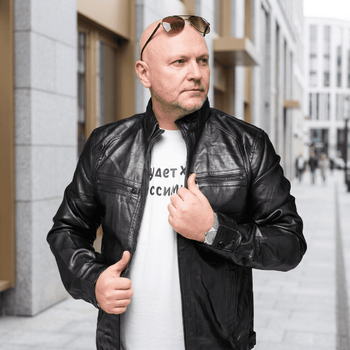Куртка чоловіча з еко шкіри з прямим поясом 4XL чорна (3056182s4)
