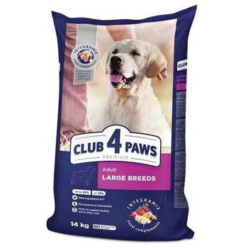 Club 4 Paws Premium Adult Large Breed Chicken - Сухой корм с курицей для взрослых собак крупных пород 14 кг (4820215366298)