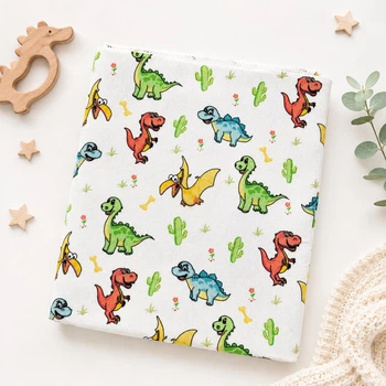 Детская байковая пеленка Дино
