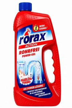 RORAX Жидкое средство для прочистки сливных труб Power-Gel 1 л